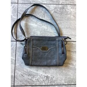 b.o.c. Born Concept Gray Embossed Crossbody Organizer Bag Purse